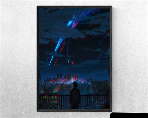 Your Name Comet Split Poster Your Name Print Kimi No Na Wa Poster, 君の名は ...