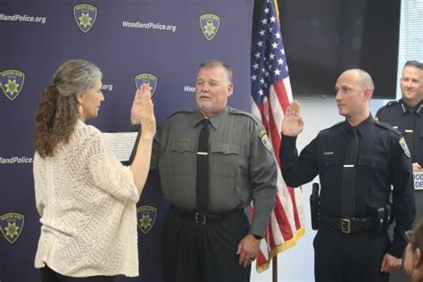 Woodland Police Department Swears In New Police Officer And Chaplain