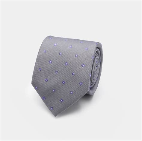 Enzo Custom Grey Silk Floral Seven Fold Tie