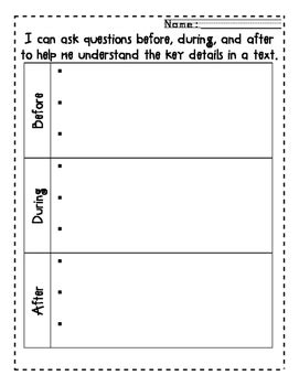 Ask And Answer Questions Before During And After Reading TpT