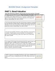 STOCK AND BOND VALUATIONS MORGAN KLAIF Xlsx BUS3062 Week 3 Assignment