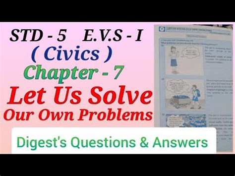 Std 5 Evs 1 Civics Lesson 7 Let Us Solve Our Own Problems