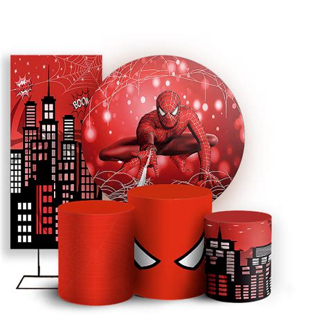 KIT Redondo Trio E Faixa Homem Aranha Sublimado 3D Sublitex