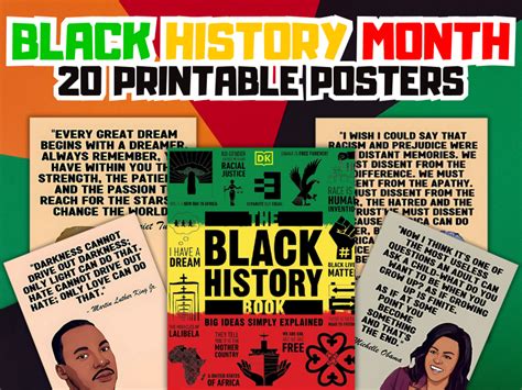 African American Heroes, Black History Month, 20 Printable Posters ...