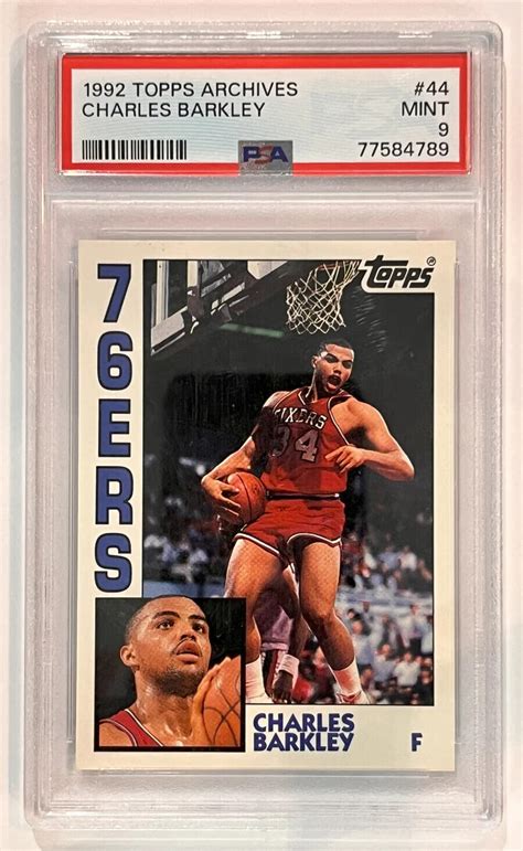 1992 Topps Archives Charles Barkley 44 PSA 9 Mint HOF 76ers EBay