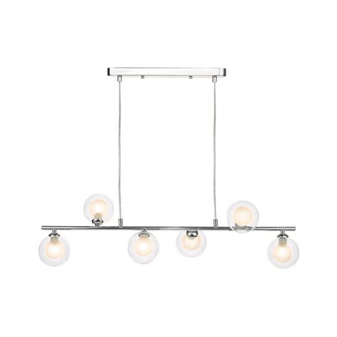 Spiral Light Bar Pendant Polished Chrome With Clear Opal Glass