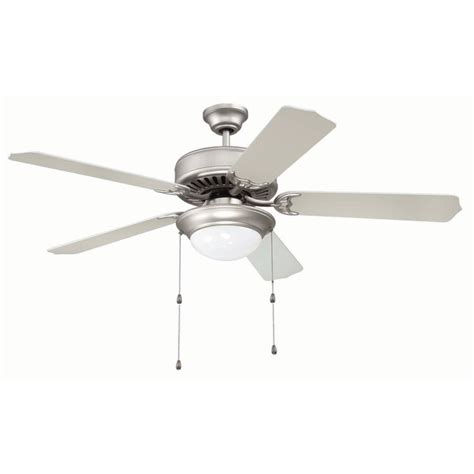 Craftmade Pro Builder 52 In Brushed Nickel Indoor Downrod Or Flush Mount Ceiling Fan With Light