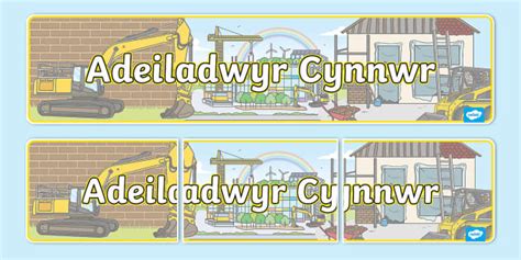 Baner Arddangos Adeiladwyr Cynnwr Teacher Made Twinkl