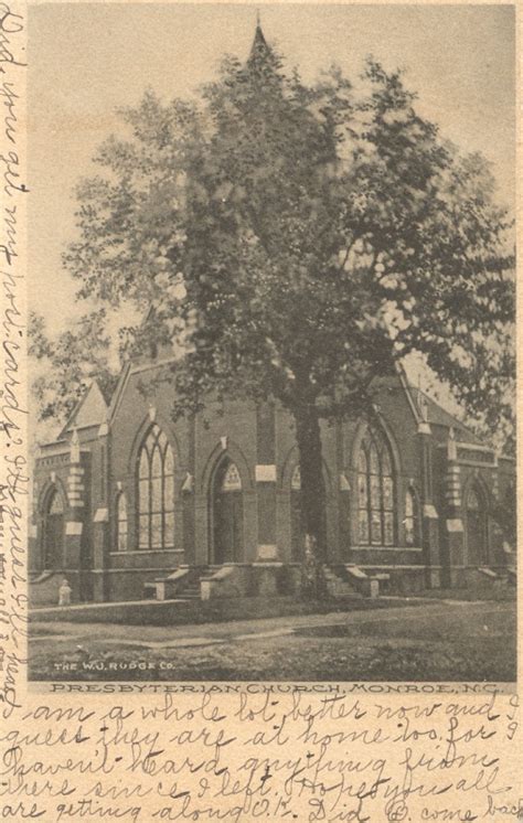 Monroe, North Carolina - Miscellaneous History: Old First Presbyterian ...