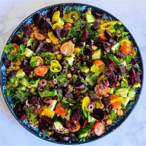 Easy Mediterranean Farro Salad Kathy S Vegan Kitchen