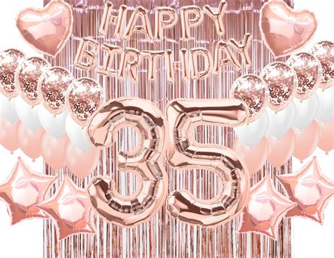 35th Birthday Decorations 35 Birthday Party Supplies 35 Rose Etsy