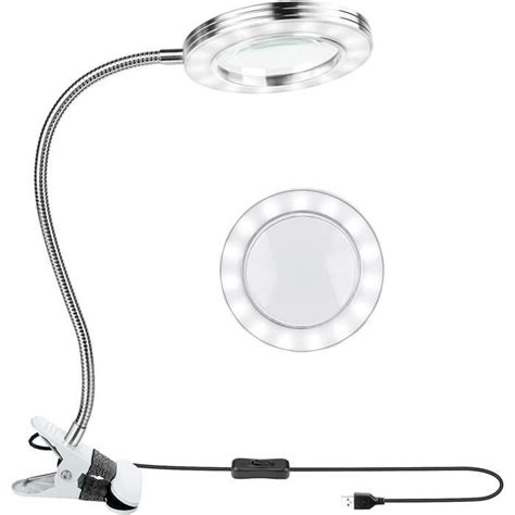 Lampe Loupe À Led Avec Pince 8X Lampe Loupe Eclairante 360 Avec