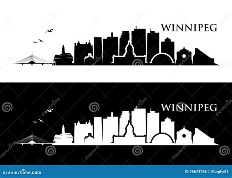 Winnipeg Skyline Horizontal Banner. Vector Illustration | CartoonDealer ...