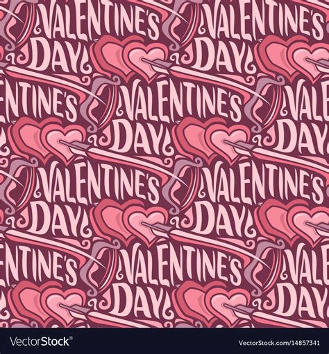 Seamless Pattern For Happy Valentines Day Vector Image