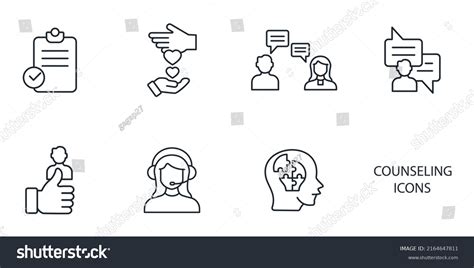 Counseling Icons Set Counseling Pack Symbol Stock Vector (Royalty Free ...