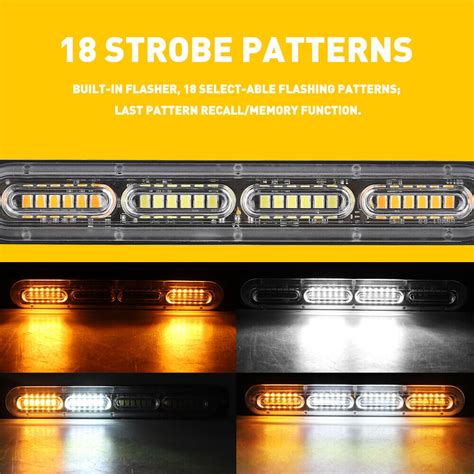 2x 24led Strobe Lights Bar Emergency Flashing Warning Hazard Beacon