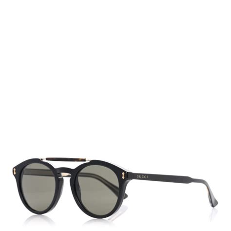 Gucci Round Avana Sunglasses Gg0124sa Black Tortoise 1101191 Fashionphile