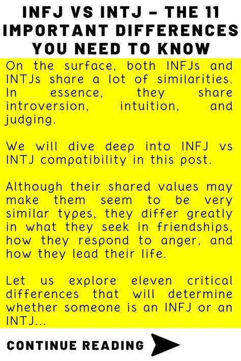 Infj Vs Intj The 11 Important Differences You Need To Know Infj Intj Intj Personality