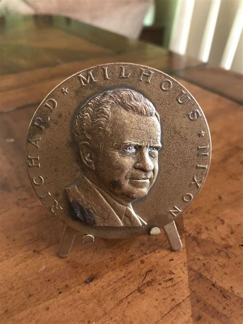 37th President Richard Milhouse Nixon Bronze Medallion Large 2 34 W