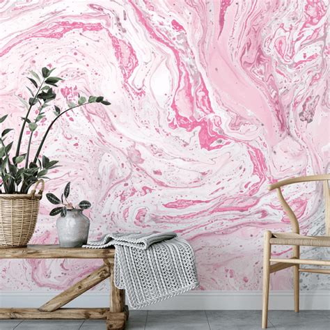 Pink Acrylic Swirl Design Removable Wall Mural Muse Wall Studio