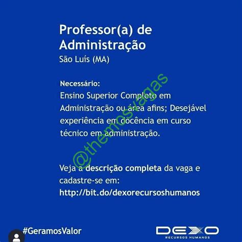 Professora De Administração 01 Vagas São Luís Ma Themos