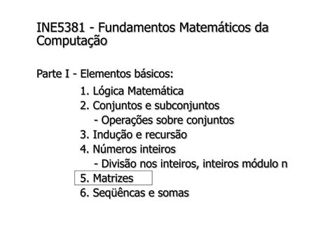 PPT INE5381 Fundamentos Matemáticos da Computação PowerPoint