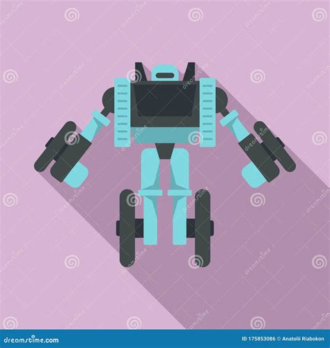 Wheel Robot Transformer Icon Flat Style Stock Vector Illustration Of Electric Design 175853086