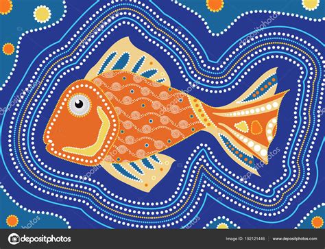 Aboriginal Dot Painting Fish