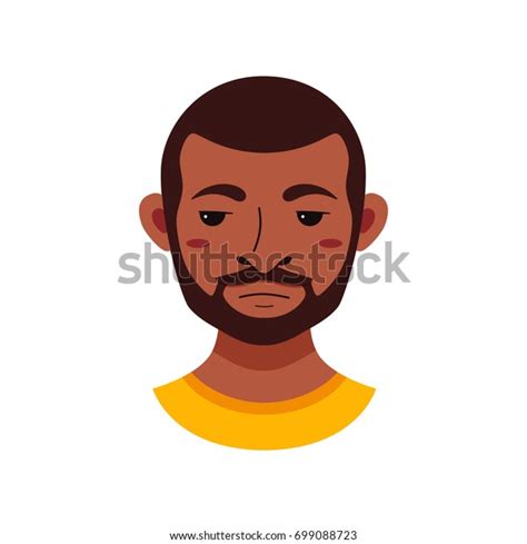 American African Men Facial Expression Isolated Stock Illustration