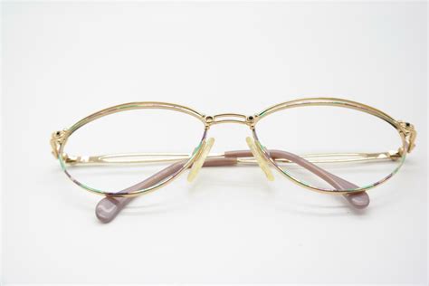 Vintage Atrio 386 Gold Multicoloured Oval Glasses Frames Eyeglasses Nos