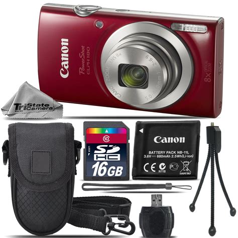 Canon Powershot Elph 180 Digital Camera Red 1096c001 8x Optical Zoom