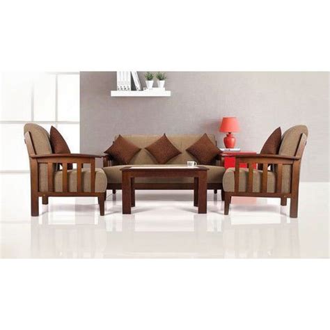 5 Seater Cotton Living Room Wooden Sofa Set 3 1 1 At Rs 18499 Set In