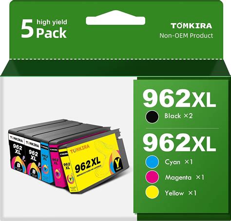 Amazon 5 Pack 962XL Ink Cartridges Combo Pack Remanufactured For