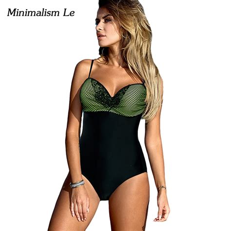 Minimalism Le Lace Patchwork One Piece Swimsuit Bathing Suit 2017 Sexy