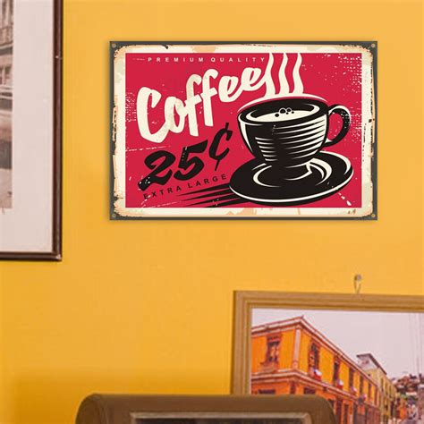 Retro Coffee Metal Plate Poster Tin Plaques Wall Signs For Bar Pub Room