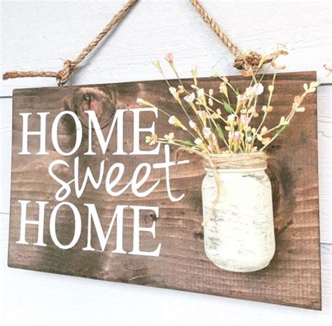 Home Sweet Home Wood Sign Japandi Front Door Sign Decor Home Etsy