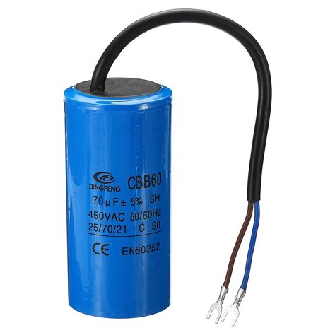 Cbb60 70uf Running Capacitor Ac 450v 2 Wires 5060hz Cylinder 100x50mm