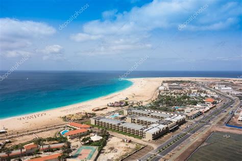 Aerial View Of Santa Maria Beach In Sal Island Cape Verde Cabo Stock