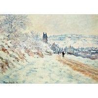 The Road To Vetheuil By Claude Monet Christmas Cards Snow Scenes