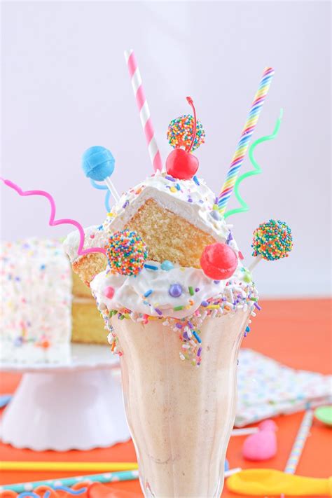 Birthday Cake Milkshake Recipe Freakshake Style Sweets Treats Blog