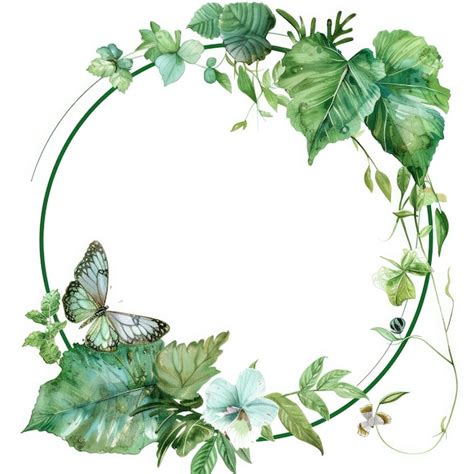 Premium Photo A Wreath With A Butterfly And Leaves And A Butterfly