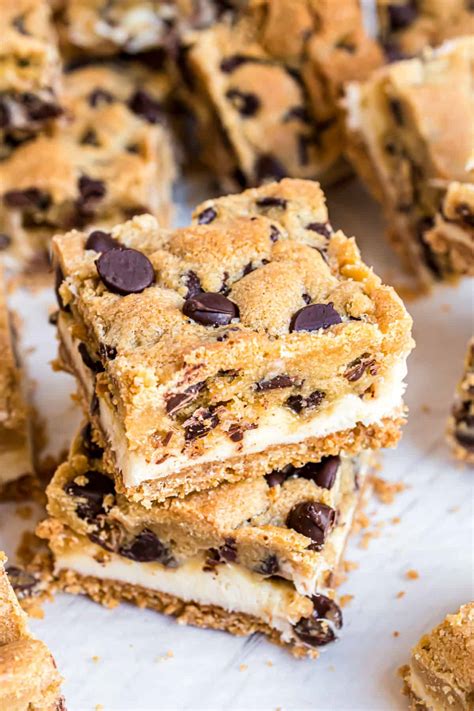 Chocolate Chip Cheesecake Bars Recipe Shugary Sweets