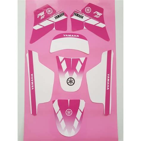 Kit Deco Autocollant Sticker Pink Pour Moto Cross Yamaha Pw Pw