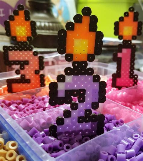 Perler Bead Candles These Will Be So Fun For Birthdays Diy