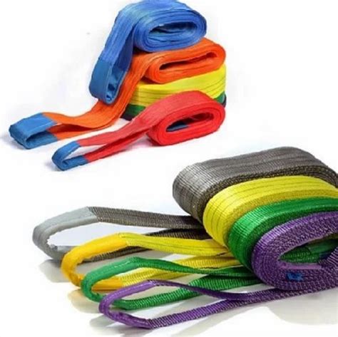 Polyester Webbing Flat Lifting Sling For Industrial Multicolor At