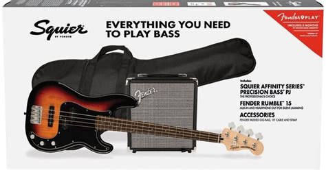 Fender Squier Affinity Series Precision Bass Pj Pack Lrl 3 Color