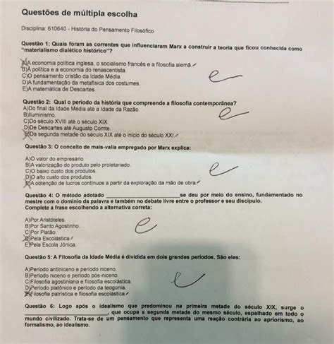 prova historia do pensamento filosofico História do Pensamento Filosófico