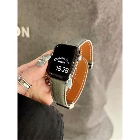 適用iwatchs8表帶applewatch蘋果手表ultra真皮s7金屬磁吸扣se荔枝紋皮質6 5男女運動智能替換腕帶高級感配件 智慧手錶手