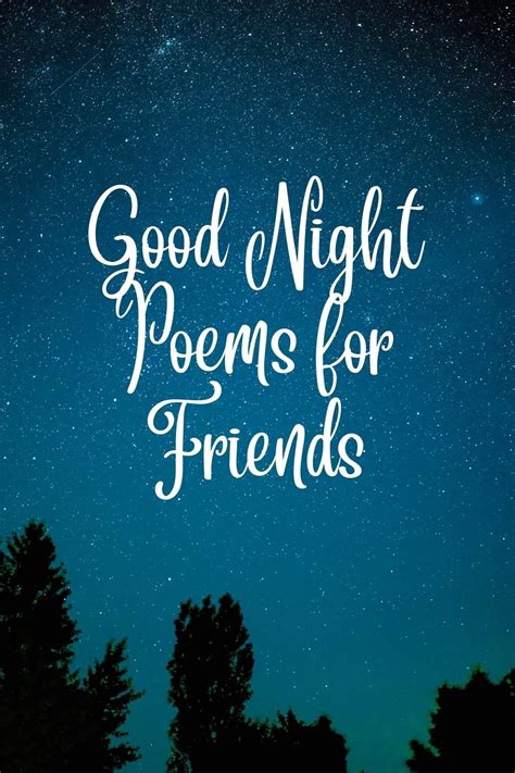 9 Good Night Poems for Friends - Aestheticpoems