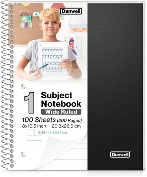 Amazon Dunwell 1 Subject Spiral Notebook Black Plastic Cover